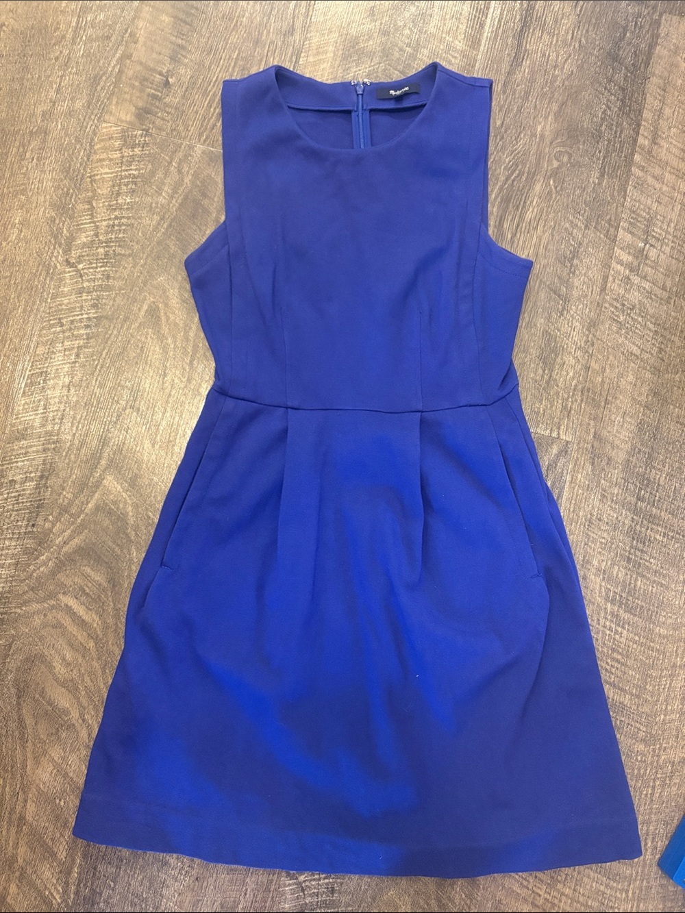 Madewell Sleeveless Cobalt Blue Fit-and-Flare Mini Dress